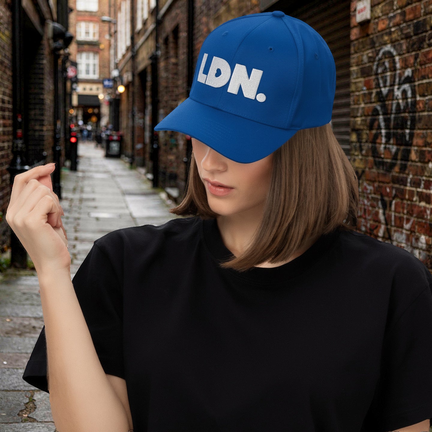 Structured twill cap with bold LDN. embroidery. Available in black, camo, red, navy, khaki and more. Two fitted sizes (S/M, L/XL). Clean finish, no mesh.