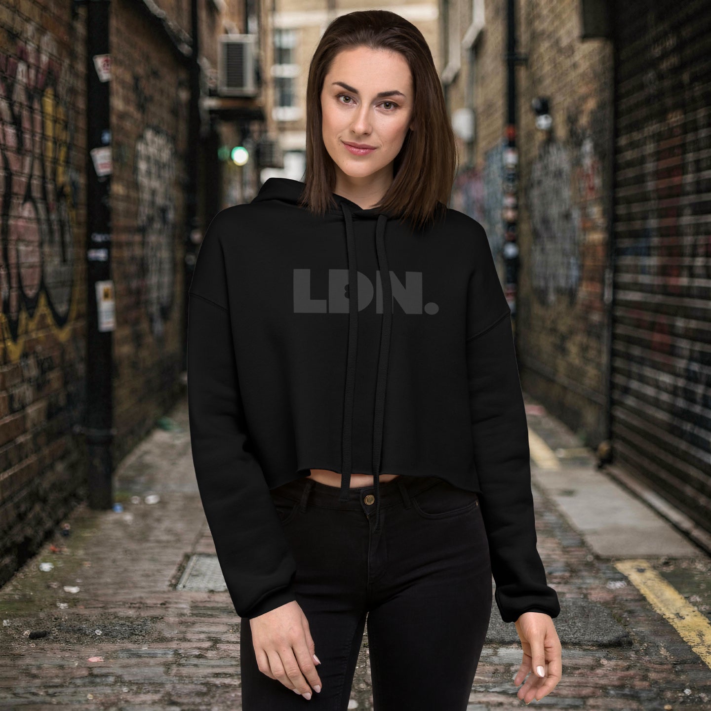 LDN. Cropped hoodie