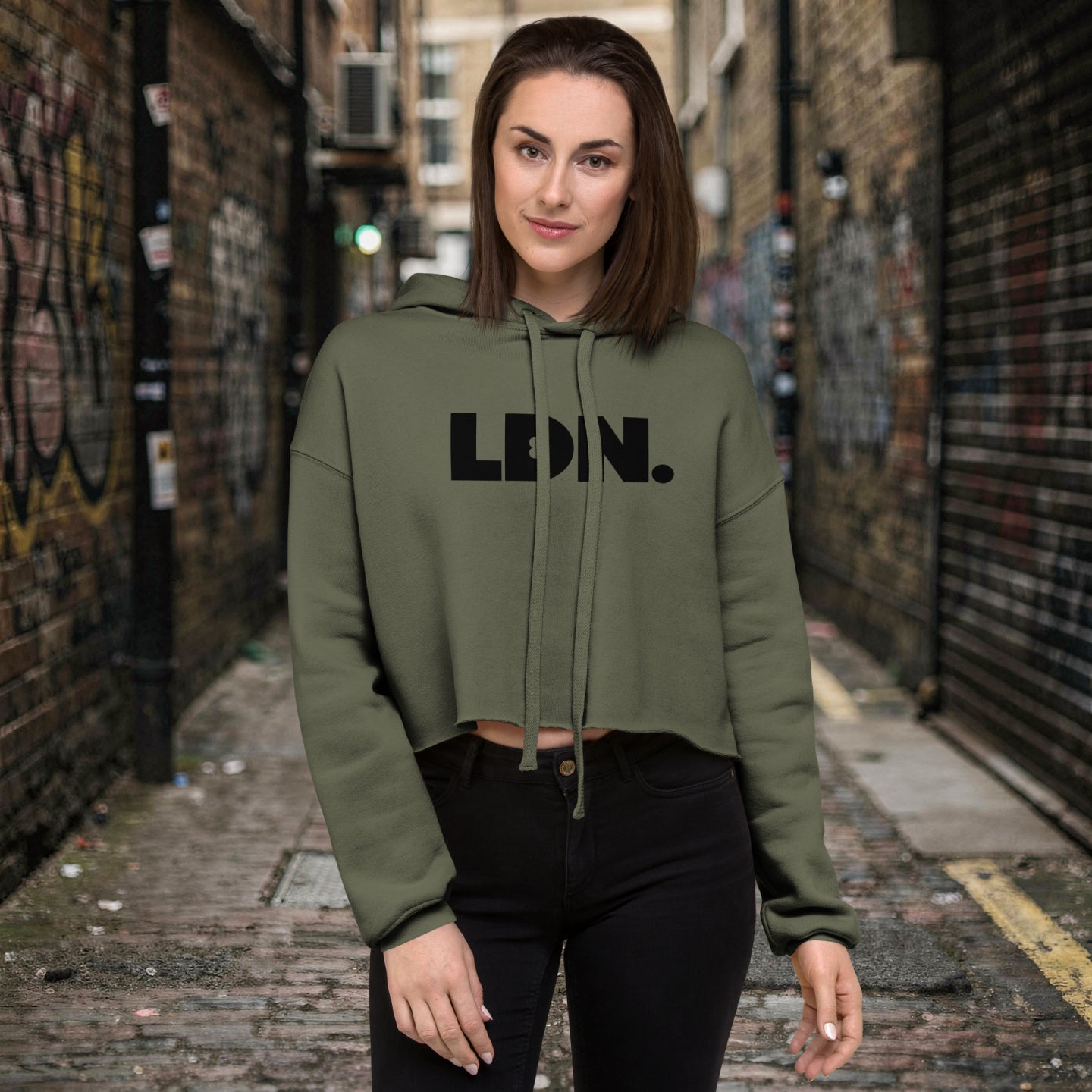 LDN. Cropped hoodie