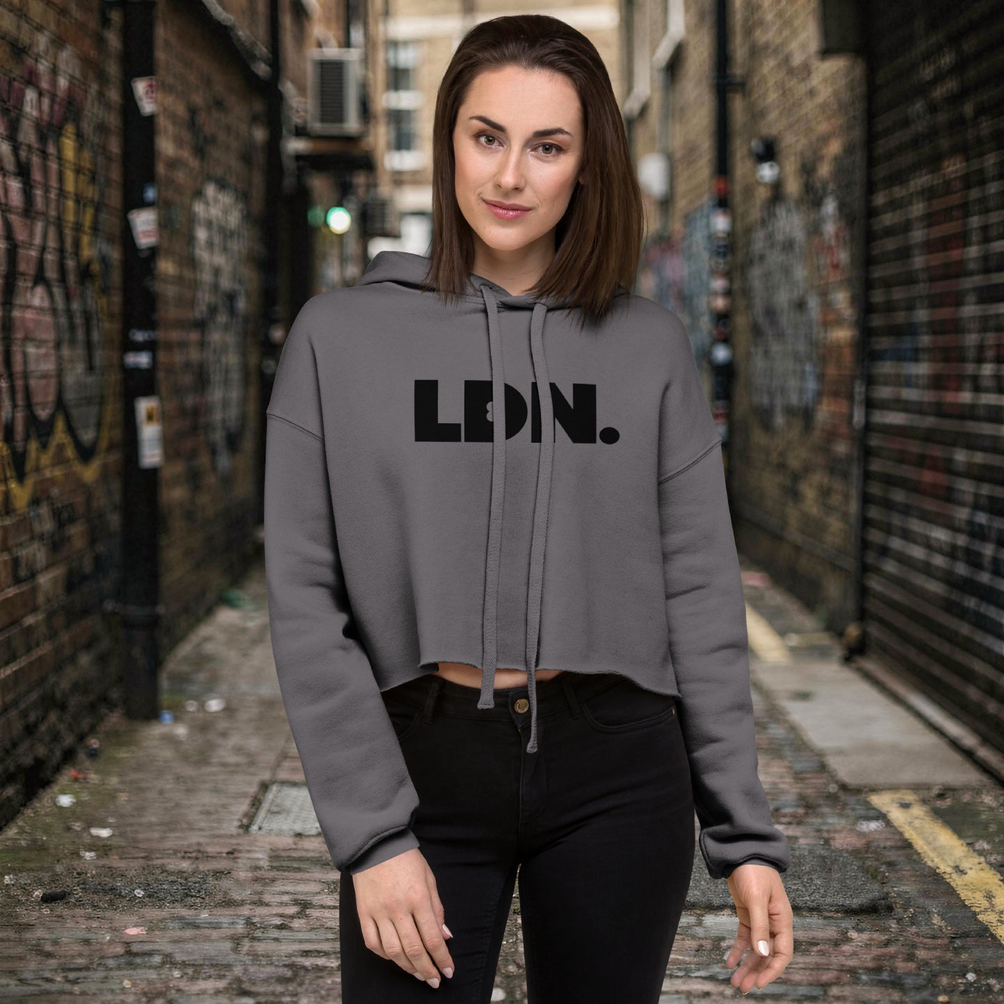 LDN. Cropped hoodie