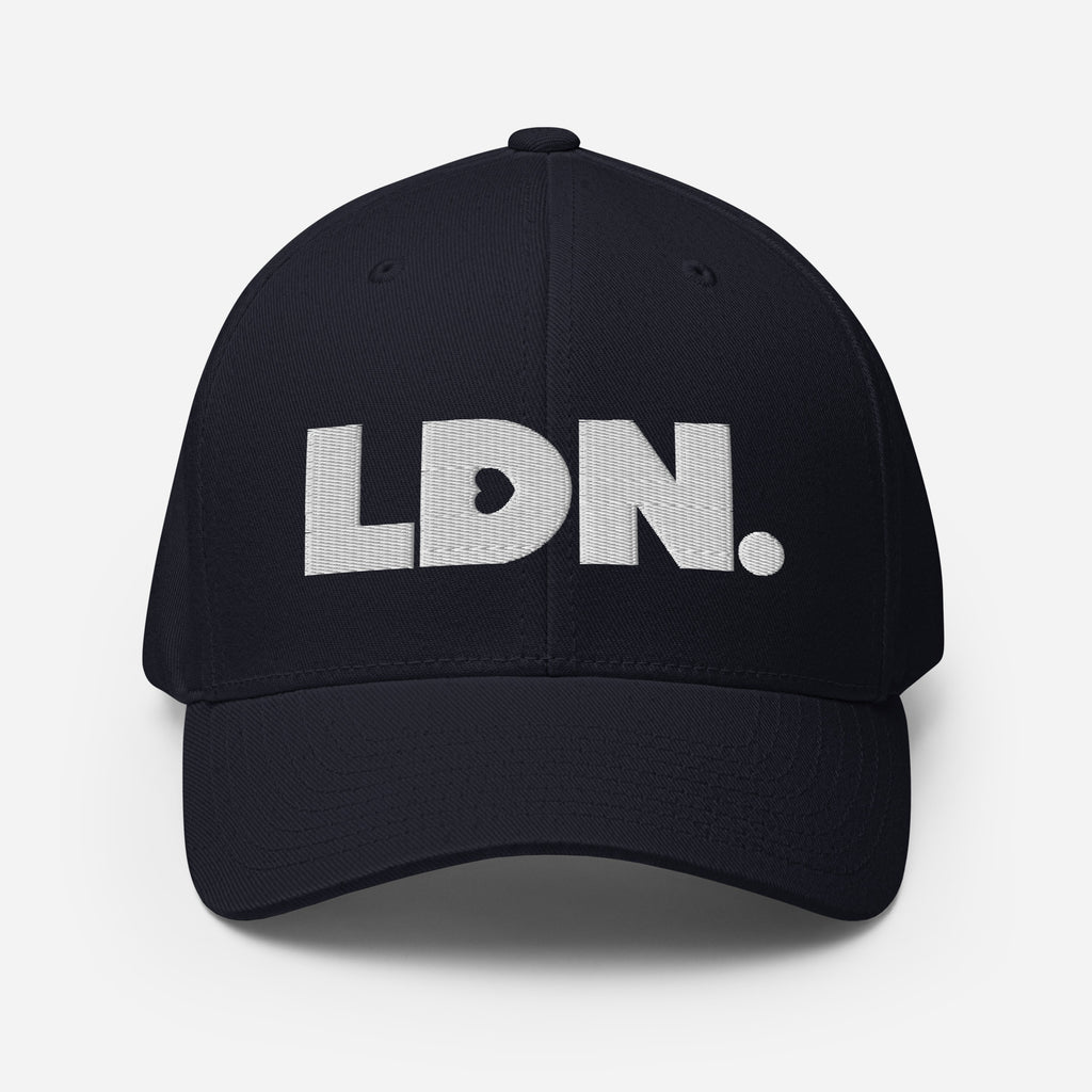 Structured twill cap with bold LDN. embroidery. Available in black, camo, red, navy, khaki and more. Two fitted sizes (S/M, L/XL). Clean finish, no mesh.