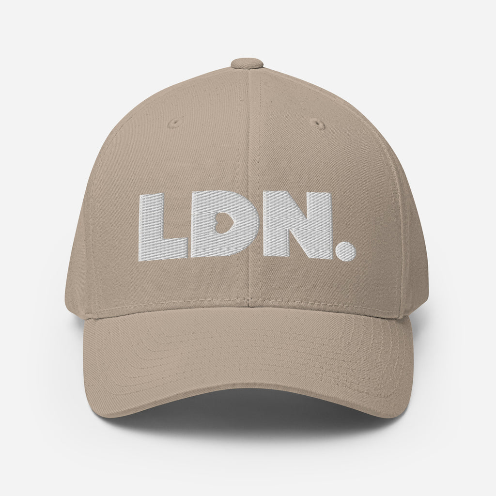 Structured twill cap with bold LDN. embroidery. Available in black, camo, red, navy, khaki and more. Two fitted sizes (S/M, L/XL). Clean finish, no mesh.
