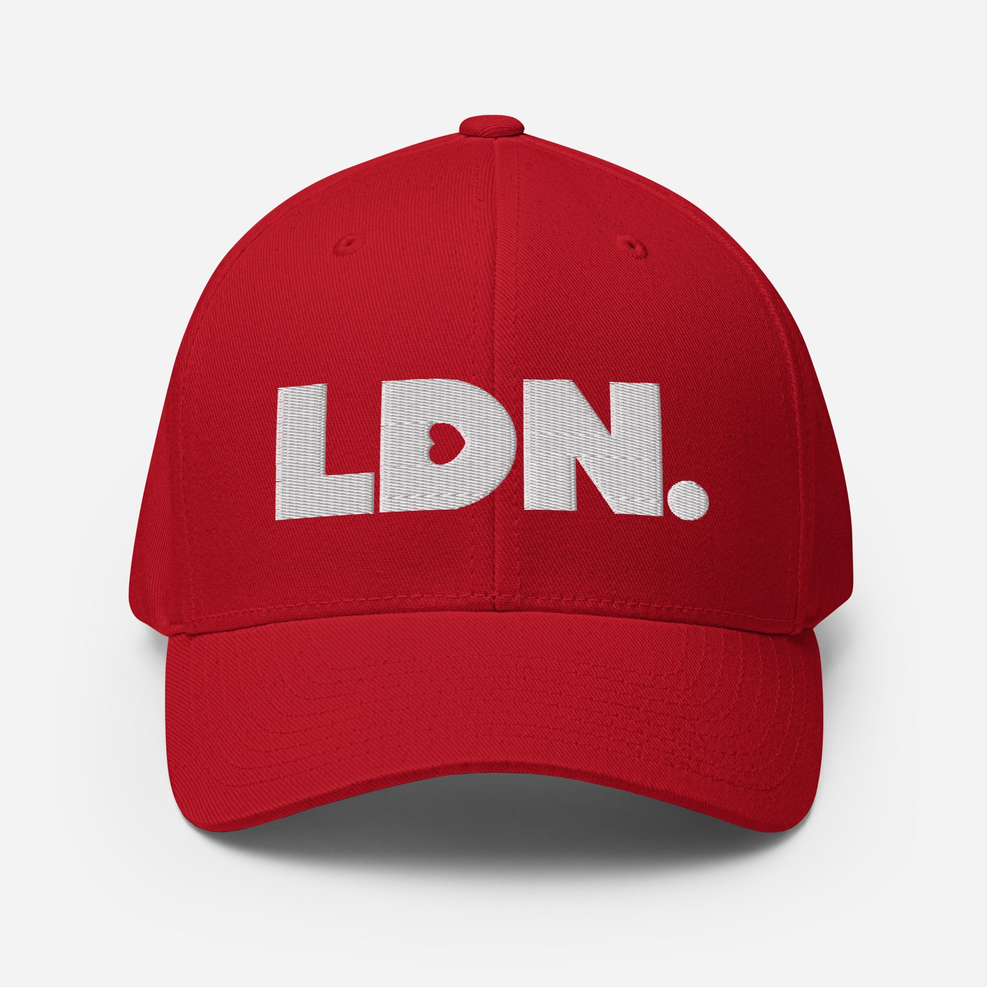 Structured twill cap with bold LDN. embroidery. Available in black, camo, red, navy, khaki and more. Two fitted sizes (S/M, L/XL). Clean finish, no mesh.
