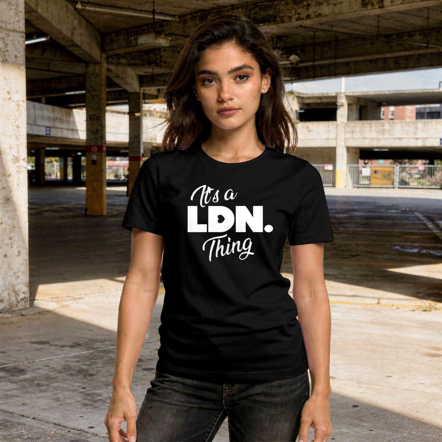 Unisex t-shirt with front-left chest slogan reading “It’s a LDN. Thing.” Clean design, soft cotton feel, and a minimalist fit for everyday streetwear lovers.