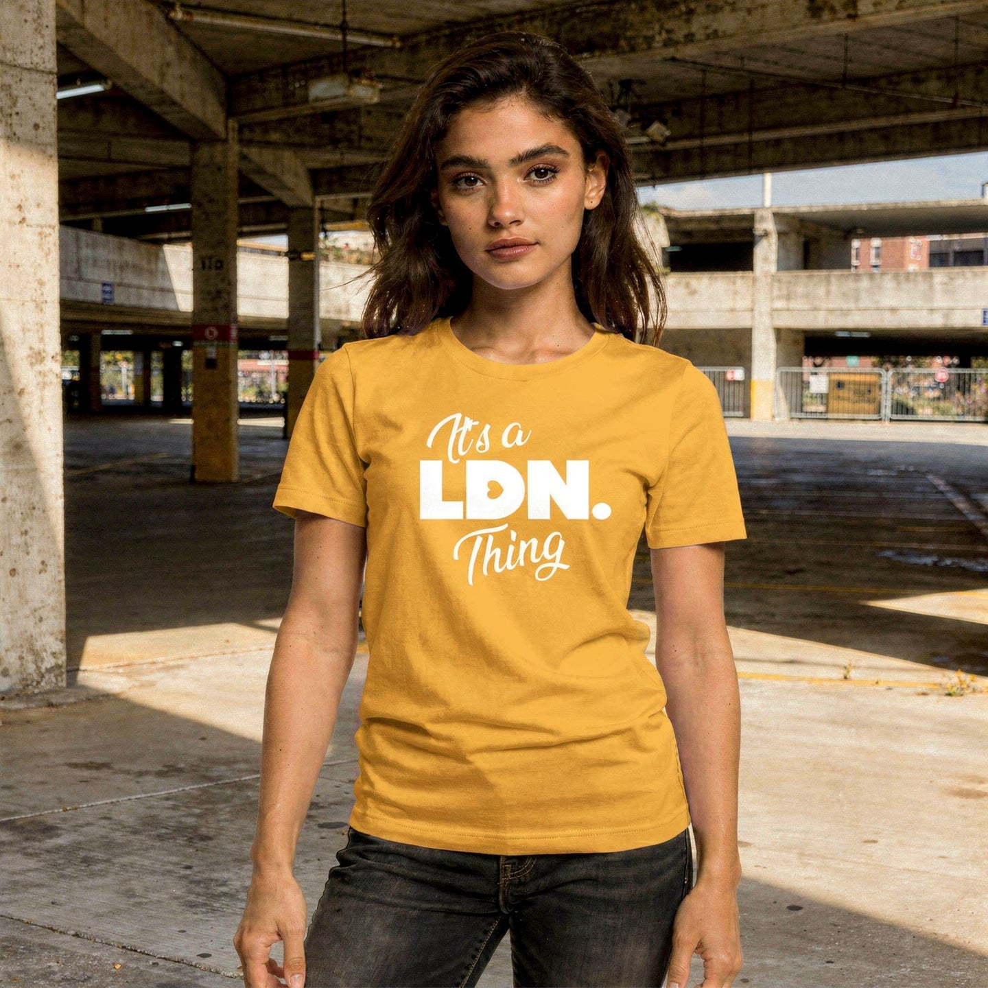 Unisex t-shirt with front-left chest slogan reading “It’s a LDN. Thing.” Clean design, soft cotton feel, and a minimalist fit for everyday streetwear lovers.